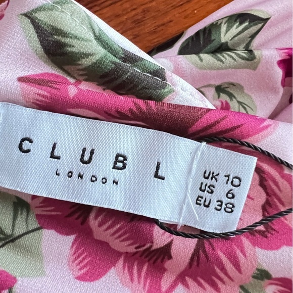 Pink Floral Off Shoulder Ruched Maternity Midi Dress size 6 - Picture 11 of 16